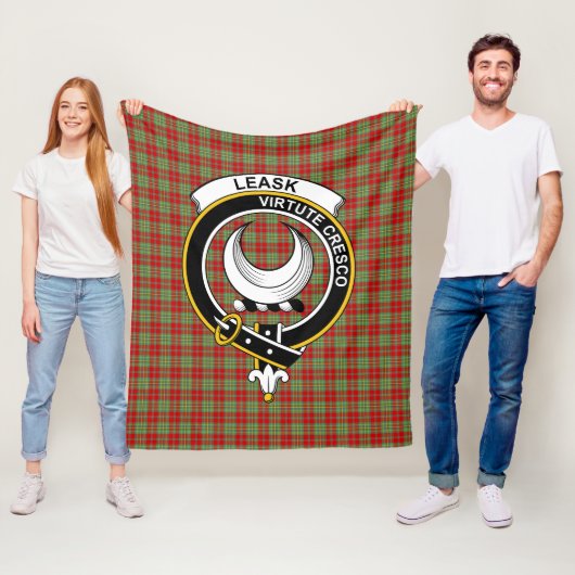 Clan Leask Modern Schotse Plaid Fleece Deken (In situ)
