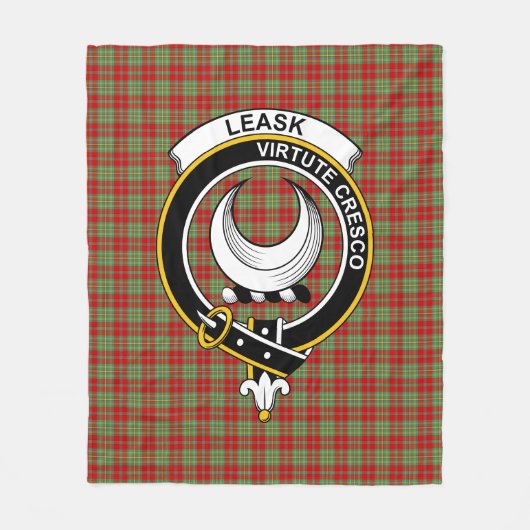 Clan leask Modern Tartan Pset Fleece Deken (Voorkant)