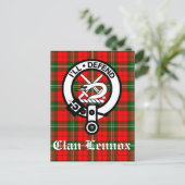 Clan Lennox Crest Badge & Tartan Briefkaart (Staand voorkant)