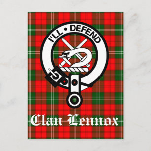 Clan Lennox Crest Badge & Tartan Briefkaart