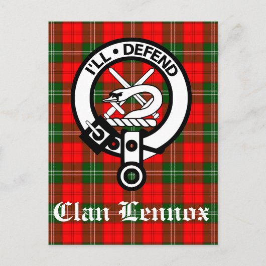 Clan Lennox Crest Badge & Tartan Briefkaart (Voorkant)