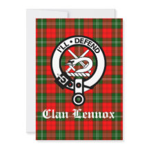 Clan Lennox Crest Badge & Tartan Greeting