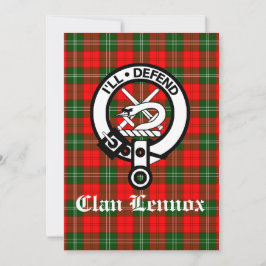 Clan Lennox Crest Badge & Tartan Greeting Kaart