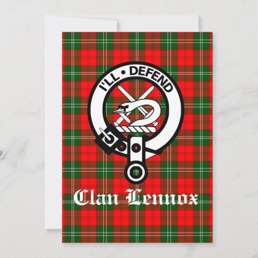Clan Lennox Crest Badge & Tartan Greeting Kaart (Voorkant)