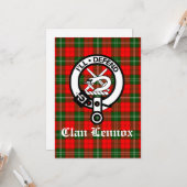 Clan Lennox Crest Badge & Tartan Greeting Kaart (Voorkant / Achterkant in situ)