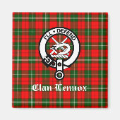 Clan Lennox Crest Badge & Tartan Magneet (Voorkant)
