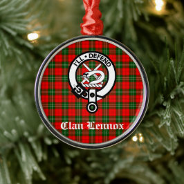 Clan Lennox Crest Badge & Tartan Metalen Ornament