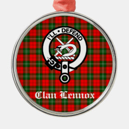 Clan Lennox Crest Badge & Tartan Metalen Ornament