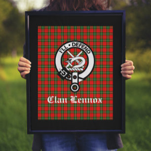 Clan Lennox Crest Badge & Tartan Poster