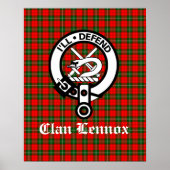 Clan Lennox Crest Badge & Tartan Poster (Voorkant)