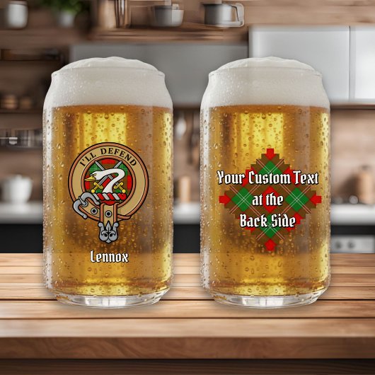 Clan Lennox Crest over Tartan Blikvorm Glas