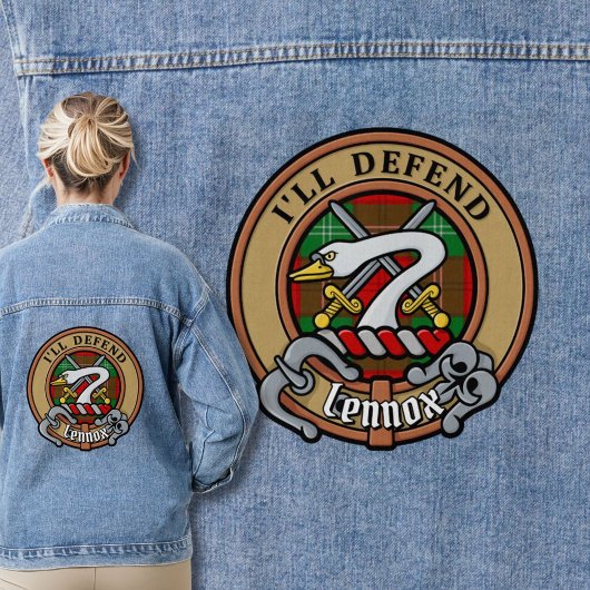 Clan Lennox Crest over Tartan Denim Jacket