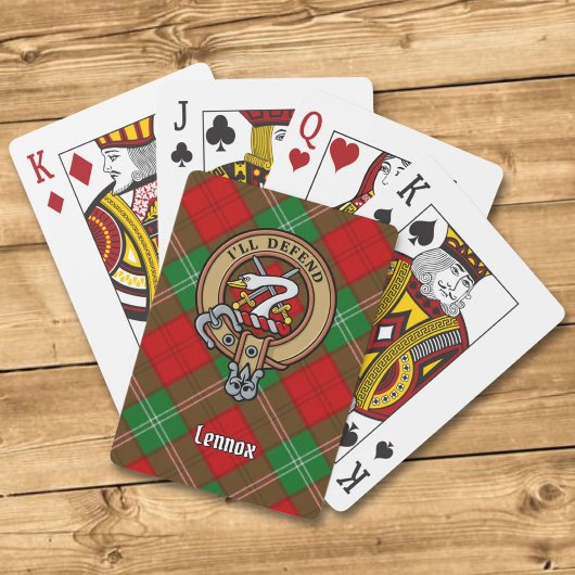 Clan Lennox Crest over Tartan Pokerkaarten