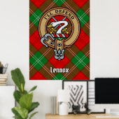 Clan Lennox Crest over Tartan Poster (Thuiskantoor)