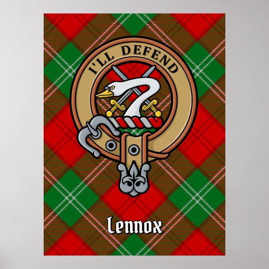 Clan Lennox Crest over Tartan Poster (Voorkant)