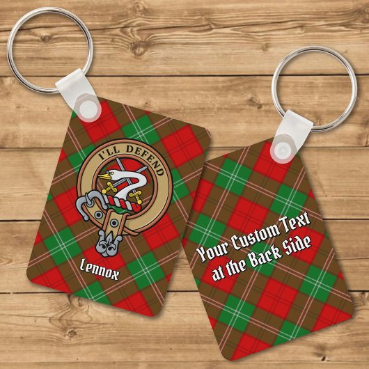 Clan Lennox Crest over Tartan Sleutelhanger