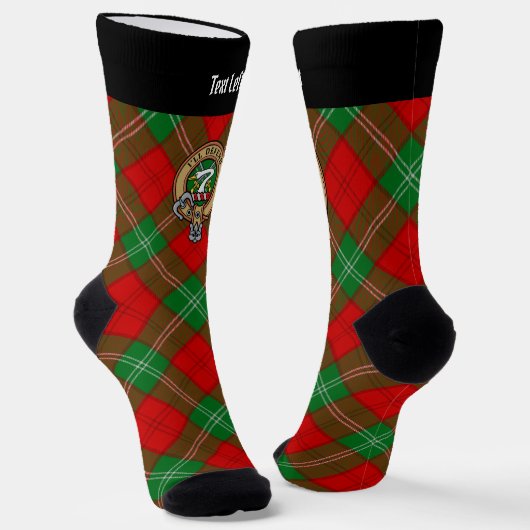 Clan Lennox Crest over Tartan Sokken (Gebogen)