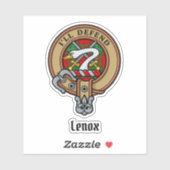 Clan Lennox Crest over Tartan Sticker (Vel)