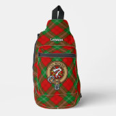 Clan Lennox Wapen over Tartan Sling Bag (Voorkant)