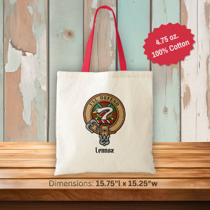 Clan Lennox Wapen over Tartan Tote Bag
