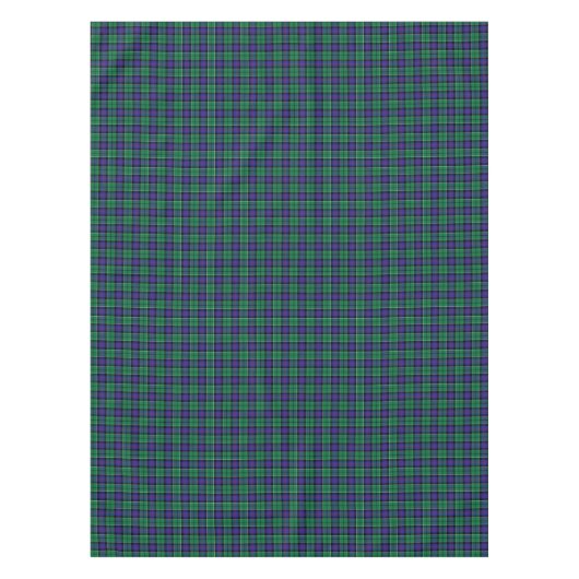 Clan Leslie Bright Blue en Green Scottish Tartan Tafelkleed (Voorkant)