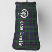 Clan Leslie Crest Badge en Tartan Golfheadcover (Draai 90)