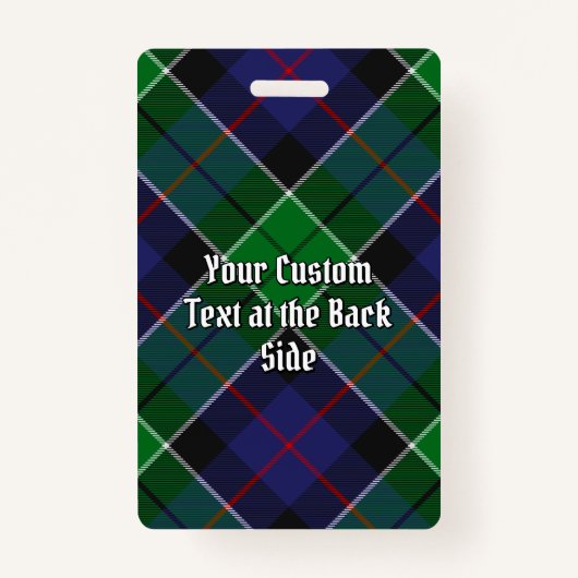 Clan Leslie Crest over de jacht op Tartan Badge (Achterkant)
