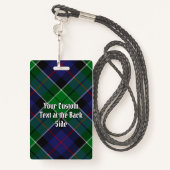 Clan Leslie Crest over de jacht op Tartan Badge (Achterkant met draagriem)