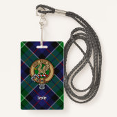 Clan Leslie Crest over de jacht op Tartan Badge (Voorkant met draagriem)