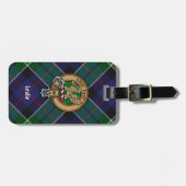 Clan Leslie Crest over de jacht op Tartan Bagagelabel (Voorkant horizontaal)