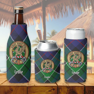Clan Leslie Crest over de jacht op Tartan Flesjeskoeler