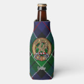 Clan Leslie Crest over de jacht op Tartan Flesjeskoeler (Fles Voorkant)
