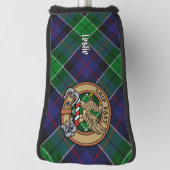 Clan Leslie Crest over de jacht op Tartan Golfheadcover (Draai 90)