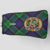 Clan Leslie Crest over de jacht op Tartan Golfheadcover (Voorkant)