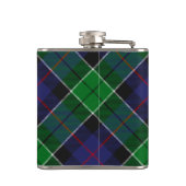 Clan Leslie Crest over de jacht op Tartan Heupfles (Achterkant)