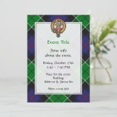 Clan Leslie Crest over de jacht op Tartan Kaart (Staand voorkant)