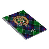 Clan Leslie Crest over de jacht op Tartan Notitieboek (Rechterzijde)