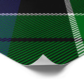 Clan Leslie Crest over de jacht op Tartan Poster (Hoek)