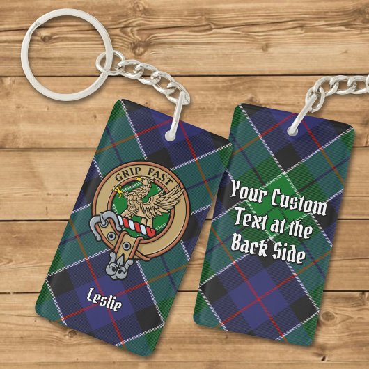 Clan Leslie Crest over de jacht op Tartan Sleutelhanger
