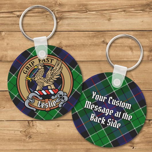 Clan Leslie Crest over de jacht op Tartan Sleutelhanger