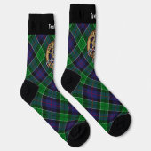 Clan Leslie Crest over de jacht op Tartan Sokken (Rechts)