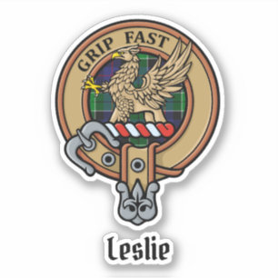 Clan Leslie Crest over de jacht op Tartan Sticker