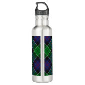 Clan Leslie Crest over de jacht op Tartan Waterfles (Achterkant)