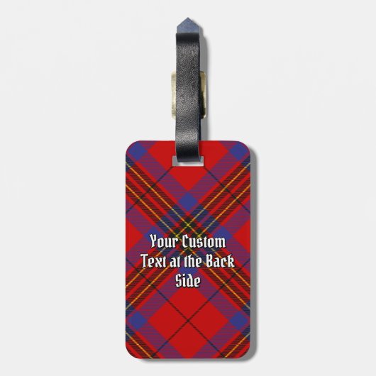 Clan Leslie Crest over Red Tartan Bagagelabel (Achterkant verticaal)