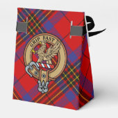 Clan Leslie Crest over Red Tartan Bedankdoosjes (Achterkant)