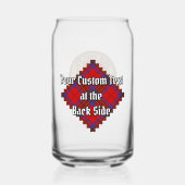 Clan Leslie Crest over Red Tartan Blikvorm Glas (Achterkant)