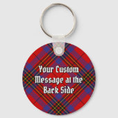 Clan Leslie Crest over Red Tartan Sleutelhanger (Achterkant)