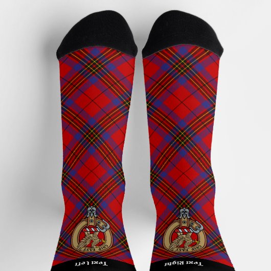 Clan Leslie Crest over Red Tartan Sokken (Top)