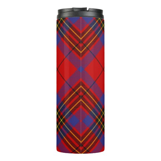Clan Leslie Crest over Red Tartan Thermosbeker (Achterkant)