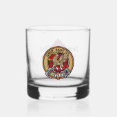 Clan Leslie Crest over Red Tartan Whisky Glas (Voorkant)